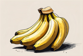 Reflexão com uma sacola de bananas